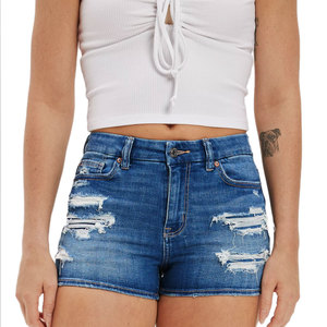Pantalones cortos desgastados de cintura alta para mujer, el mejor precio al por mayor, pantalones cortos de secado rápido a la moda de calidad superior - Product Image 2