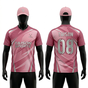 เสื้อฮอกกี้สนามสำหรับผู้ชาย พรีเมียม ผ้าโพลีเอสเตอร์ 180 GSM ระบายอากาศได้ดี ดีไซน์ไล่เฉดสีชมพู พร้อมโลโก้แบบซับลิเมชั่นตามสั่ง - Product Image 1