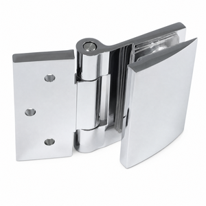 Bisagra de latón ALLWIN 1005 para puerta de vidrio, montaje en pared, 70x93mm, cromo pulido, níquel cepillado - Product Image 1