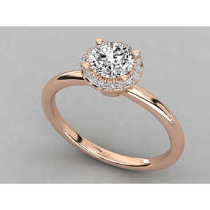 Bague solitaire en or 10 carats avec diamant rond brillant pour femme - Product Image 4