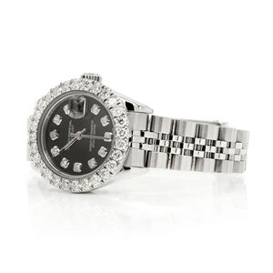 นาฬิกาควอตซ์สแตนเลสสตีลผู้ชายสไตล์ฮิปฮอปสุดหรู ประดับเพชรโมอิสซาไนต์ หน้าปัดกระจก - Product Image 2