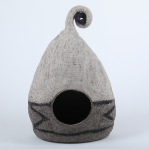 เตียงแมวบ้านแมวขนแกะลายตามรูปแบบที่ทันสมัยทำด้วยมือโดยช่างฝีมือที่ได้รับการฝึกฝนอย่างยั่งยืนในประเทศเนปาลเครื่องนอนสัตว์เลี้ยงที่ทนทาน - Product Image 3