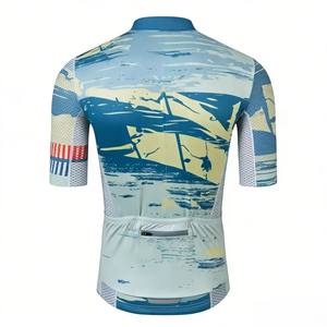 Maillot de cyclisme ergonomique de qualité supérieure, coupe personnalisée, avec 3 poches arrière et bande réfléchissante pour le Tour de France et les trajets quotidiens - Product Image 2