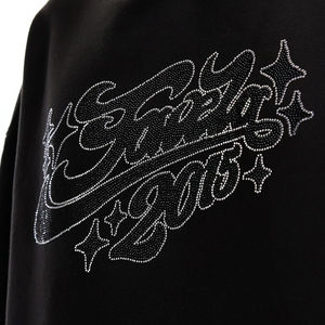 Sudaderas con Pedrería y Logotipo Personalizado de Fabricante de Alta Calidad 2025, Tejido French Terry Grueso, Corte Cuadrado con Logotipo y Pedrería - Product Image 5