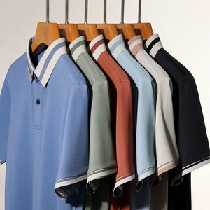 เสื้อโปโลแขนสั้นของผู้ชายคุณภาพสูงใหม่ระบายอากาศได้และทันสมัยปกเสื้อแบบบล็อกสีเย็นผ้าไหมน้ำแข็งฤดูร้อน - Product Image 6