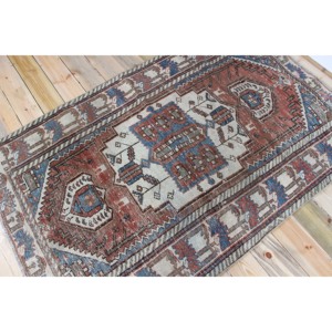 พรมขนาด 4.2x6.4 ฟุต, พรมวินเทจตุรกี, พรมลายเรขาคณิตสีน้ำตาล - Product Image 2