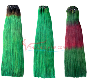 ผมต่อแบบเวฟท์ เกรดเวอร์จิ้น เรมี่ คุณภาพสูง ยี่ห้อ Thanh Cuticle Aligned สีเขียว สำหรับผมตรงแบบ Bone Straight วัตถุดิบจากเวียดนาม - Product Image 4