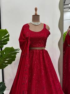 Dernier concepteur Chinon soie fil séquence travail Lehenga Choli par FabZone - Product Image 5
