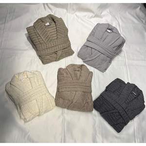 Albornoz 100% algodón color crema para mujer Técnicas tejidas de secado rápido para baño y playa - Product Image 5