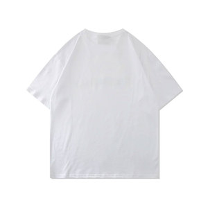 T-shirts en coton décontractés pour hommes et femmes, unisexes, imprimés et de couleur unie, avec col rond, coupe ample et motif graphique en lettres - Product Image 2