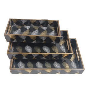 Plateau de service imbriqué en émail imprimé personnalisé pour la décoration de la maison, le petit-déjeuner, le Ramadan et les cadeaux de Noël au meilleur prix - Product Image 5