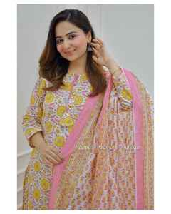 Nuevo diseñador de algodón Kurti impreso indio y paquistaní ropa para todas las ocasiones precio al por mayor vestido de boda por exportación - Product Image 2