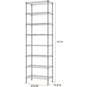 MZG Premium Adjustable 8 Tier Storage <b>Rack</b> Metal Wire Shelving Unit Shelf Organizer for Kitchen Pantry Basement Utility Room - Product Image 4