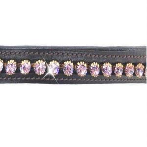 1 rangée de cristaux de marque mega bling personnalisés, chaîne en métal, noir ou marron, canal vide, bande de sourcil de cheval rembourrée en cuir - Product Image 4