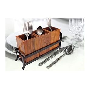 Offre Spéciale porte-cuillère en bois écologique organisateur de caddie avec support en métal nouveau produit pour outil de cuisine ustensile de cuisine - Product Image 1