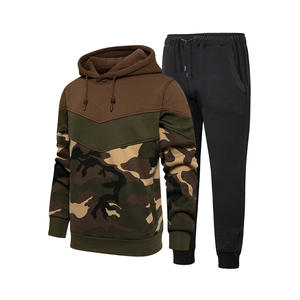 Moda algodón hombres chándal desgaste rayas sudaderas con capucha pantalones de chándal conjunto de 2 piezas de alta calidad Otoño Invierno diario Casual sudaderas con capucha - Product Image 2