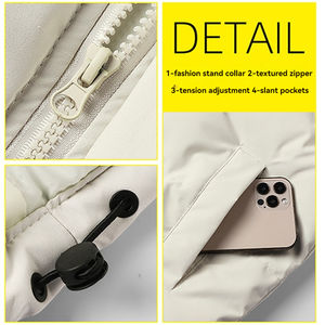 เสื้อแจ็กเก็ตมีฮู้ดแบบหนาสำหรับผู้ชายเสื้อแจ็คเก็ตมีฮู้ดแบบพองหนาสำหรับใส่กลางแจ้งสีพื้นสำหรับฤดูหนาวโลโก้ได้ตามต้องการ - Product Image 3