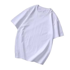 Camisetas de manga corta de algodón liso con logotipo personalizado a la moda estampado de peso pesado de alta calidad cuello redondo moda al por mayor en blanco para hombre - Product Image 4