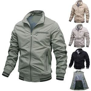 Men's <b>Zip</b> <b>Up</b> <b>Jacket</b> Stand Collar Windproof Breathable Casual Outerwear for Autumn Outdoor Wear - Product Image 1