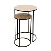 Table basse moderne en fer avec plateau en bois, design réglable, personnalisable pour le salon, meubles de maison