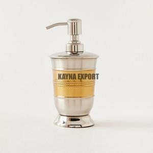 Lujo dos tonos blanco brillante chapado en oro acero inoxidable 304 fácil limpieza Bodywash dispensador de jabón líquido baño conjunto - Product Image 2
