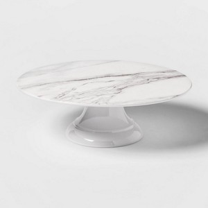 Mirror Steel Handle with Natural Marble Stone & Metal Cake Stand and Dessert Stand <b>Tools</b> Round Creative Modern Cake & Pastries - Product Image 3