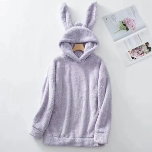 Sweatshirt à capuche Sherpa épais unisexe de haute qualité avec logo personnalisé pour femmes - Product Image 4