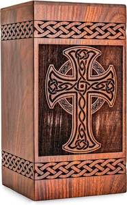 Handmade Wooden Cremation <b>Urns</b> for Adult Funeral and Burial with Custom Logo at Low Price - Product Image 4