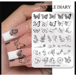 Nail Stamping Plate Rectangle Stainless Steel Stencils for Young <b>Girl</b> Nail Art by NICOLE <b>DIARY</b> - Product Image 1