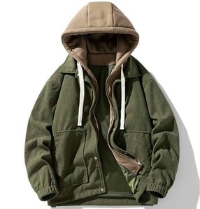 Venta al por mayor personalizado Otoño Invierno juventud suelta cómoda chaqueta de béisbol con capucha para los hombres - Product Image 5