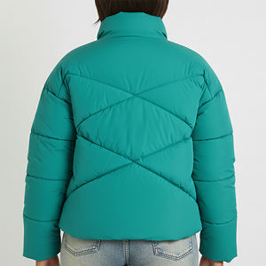 Chaqueta Acolchada Impermeable de Manga Larga de Alta Calidad con Perlas y Remaches, Logotipo Personalizado, Relleno de Algodón para Mujer - Product Image 5