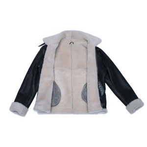 Veste en cuir et fourrure pour homme en peau de mouton véritable sur mesure, nouveau design, hiver, automne, vêtements pour homme, veste en cuir et fourrure pour homme - Product Image 4