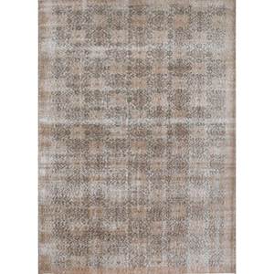 พรมขนสัตว์สีน้ำตาลเบจวินเทจถักมือ รุ่น Pae-534 ลายเหรียญรูปสี่เหลี่ยมผืนผ้า สำหรับบ้าน ห้องโถง ห้องนั่งเล่น สำหรับวัยรุ่น - Product Image 1