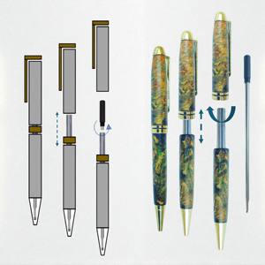 High Quality Stabilized Wood <b>Ballpoint</b> <b>Pens</b> Custom Logo Engraved Serpentine Burl Style - Product Image 6