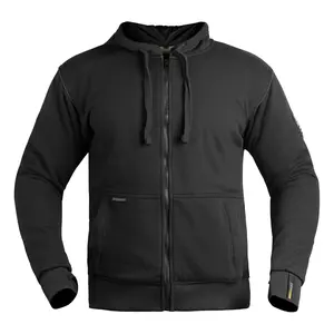 Custom HSI Men's Motorcycle Hoodie Jacket Black % Cotton Fleece Breathable Garment Dyed CE Armor <b>Padded</b> 280g Full Sleeve All - Product Image 5