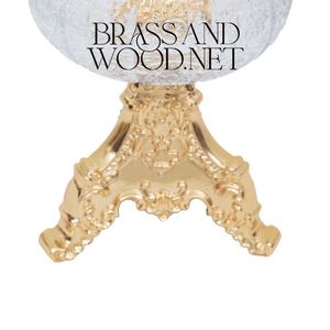 Luxury Crystal <b>Ashtray</b> with Ornate Solid Brass Base - Product Image 2