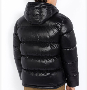 Veste matelassée brillante d'hiver pour hommes, coupe-vent rembourré, logo bulle à capuche noir épais, pour veste d'extérieur, nouvel arrivage - Product Image 2