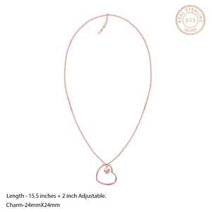 สร้อยคอจี้ดีชุดหัวใจสีโรสโกลด์ - Product Image 5