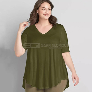 Camiseta de algodón transpirable para mujer, cuello redondo, manga corta, cómoda, informal, holgada, de verano, moderna, sencilla, lisa. - Product Image 2