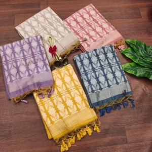 Dernière arrivée indien exclusif à la mode lourd coton tissu contraste tissage frontière sari concepteur ethnique mariage classique fête - Product Image 5