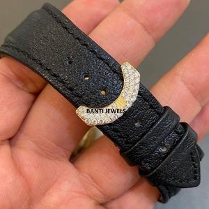 Luxury Antique Iced Out Moissanite Chronograph <b>Watch</b> Glass Dial 20mm Band Dual Movement Eco-Friendly Gold Finish Hip Hop Jewelry - Product Image 4