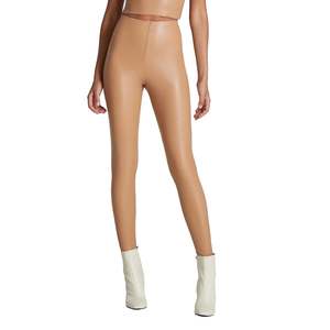 Leggings Donna a Vita Alta in Ecopelle Nero Intenso Taglia XL, Pantaloni Yoga Elasticizzati in Spandex, Lavorati a Maglia Senza Cuciture per Sport Primavera Inverno - Product Image 6