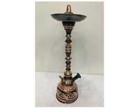 Farida Simpatico Mini Chicha de Luxe en Laiton de Taille Moyenne, Design de Table, Style Pharaonique Arabe, Technique Miroir, Égyptien Boury