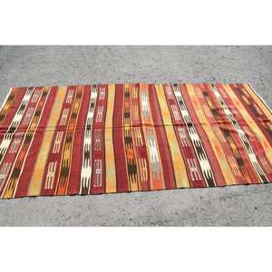 พรมถักสไตล์ตุรกีโบราณขนาด4.4x9.5ฟุตผ้าขนแกะสีส้มแดงขนาด10มม. สี่เหลี่ยมมุมฉากสำหรับโถงทางเดิน - Product Image 3