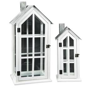 Linterna de madera hecha a mano de diseño atractivo en conjunto de 2 tamaños Venta caliente Decoración clásica para el hogar Uso Linterna de madera a precio al por mayor - Product Image 6