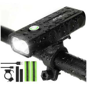 Luz de Bicicleta Recargable USB de 1000 Lúmenes para Ciclismo Nocturno, Incluye Faro Delantero, Luz Trasera, Soporte Trasero y Batería - Product Image 6