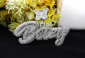 Pendentif Papillon personnalisé en argent sterling 925 avec moissanite étincelante, design de luxe, style hip-hop, pour homme et femme. - Product Image 4