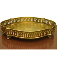 Nouveau design laiton or antique plateau décoratif pour ustensiles de cuisine organisateur de stockage Table plateau décoratif prix de gros