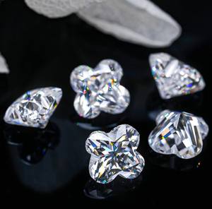 ใบโคลเวอร์สี่แฉกสีรูปตัว D สีขาวที่ได้รับการรับรอง IGI หรูหราอัญมณีสังเคราะห์อัญมณีระดับพรีเมียมทำเพชรหลวม - Product Image 5