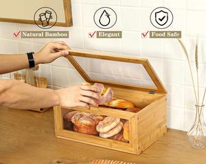 Caja de pan con ventana transparente Caja de pañuelos de bambú hecha a mano Decoración de mesa y hogar natural ecológica Venta al por mayor de Vietnam - Product Image 5